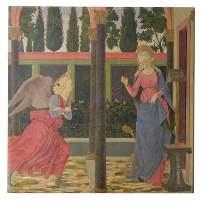Carreau Annonce, c.1457 (tempera sur le panneau) (Devant)