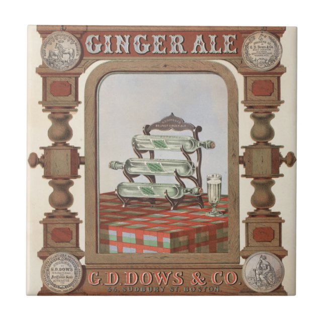 Carreau Annonce Vintage Pour Belfast Ginger Ale. 2 (Devant)