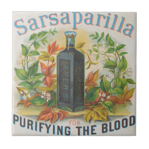 Carreau Annonce Vintage Pour la Sarsaparilla d'Ayer.