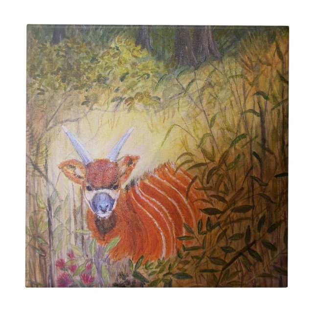 Carreau Antilope de bongo de peinture (Devant)
