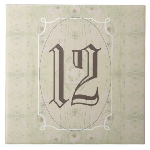 Carreau Antique Bois Floral Numéro de maison