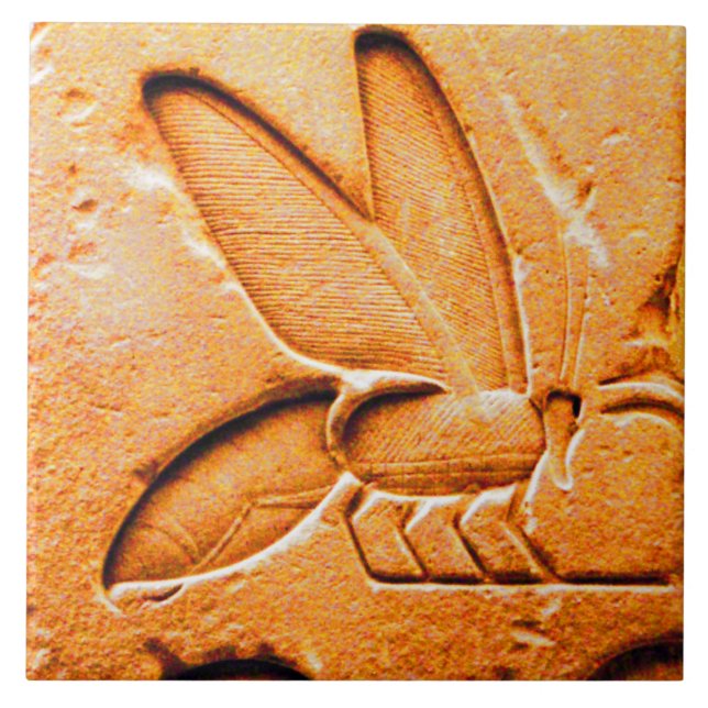 Carreau ANTIQUE EGYPTIENNE HONEY BEE BEEKEEPER Orange (Devant)