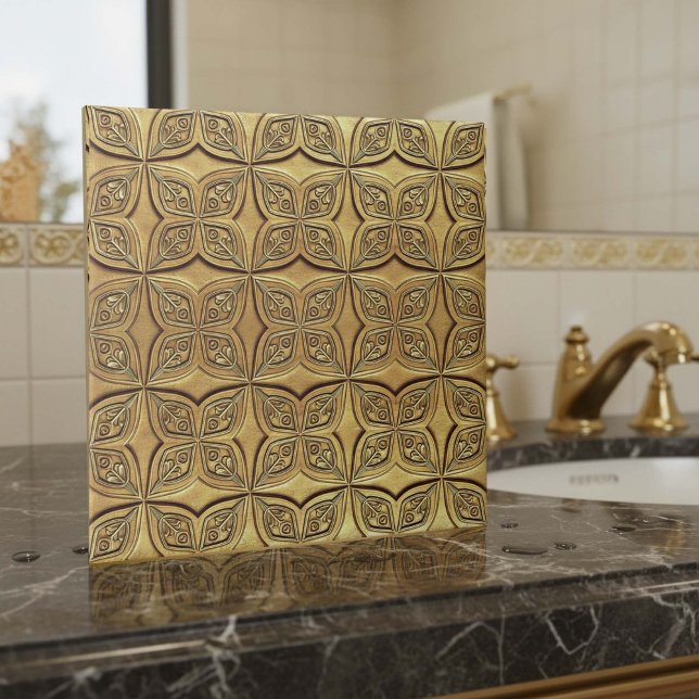 Carreau Antique Gold Petal Motif Geometric #9 ID1227 (Créateur téléchargé)