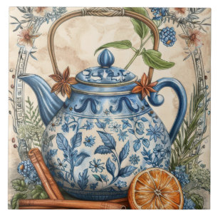 Carreau Antique Kettle Blue Lemons cannelle