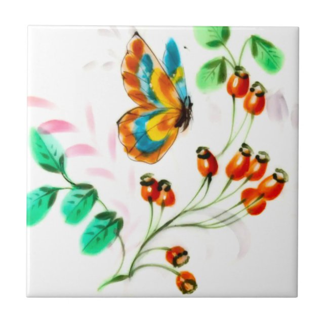 Carreau Antique Papillon Vintage floral Backsplash (Devant)