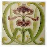 Carreau Antique Repro fin du XIXe siècle Tuile d'Iris Art<br><div class="desc">L'original de cette tuile est de Godwin & Hewitt et date de la fin du 18ème siècle. Il présente un iris violet aux tons verts et or sur un arrière - plan crème. Cette tuile peut être utilisée comme dessous de verre ou trivet. Vous pouvez également le cadrer ou l'utiliser...</div>