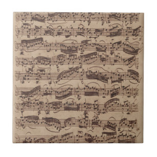 Carreau Antique Sheet Music Bach Manuscript