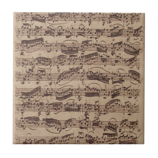 Carreau Antique Sheet Music Bach Manuscript (Devant)