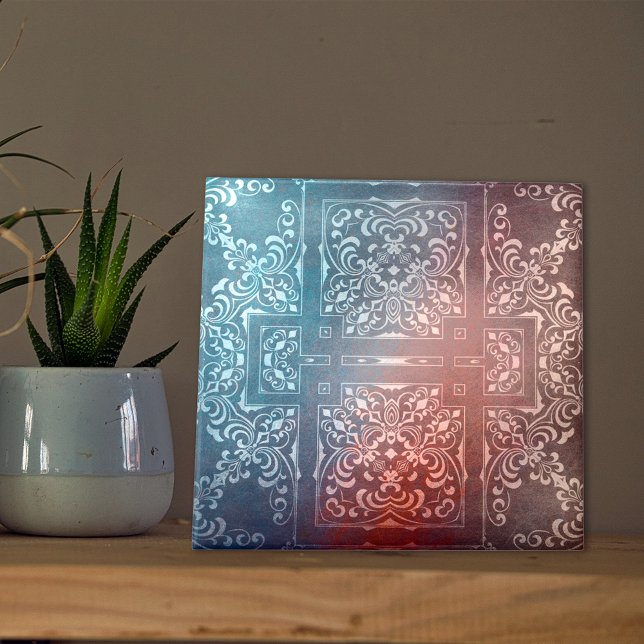 Carreau Antique Vintage baroque Ornate Classic Motif (Créateur téléchargé)