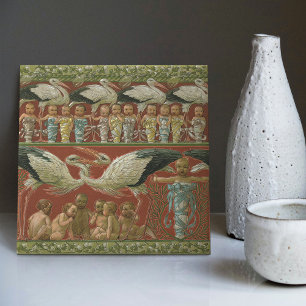 Carreau Anton Seder's Tender Storks Art Nouveau Wall