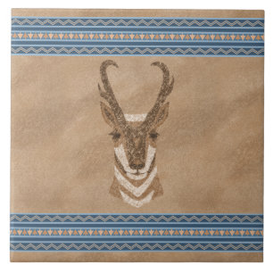 Carreau Antope Pronghorn Sud-Ouest avec bordure géométriqu