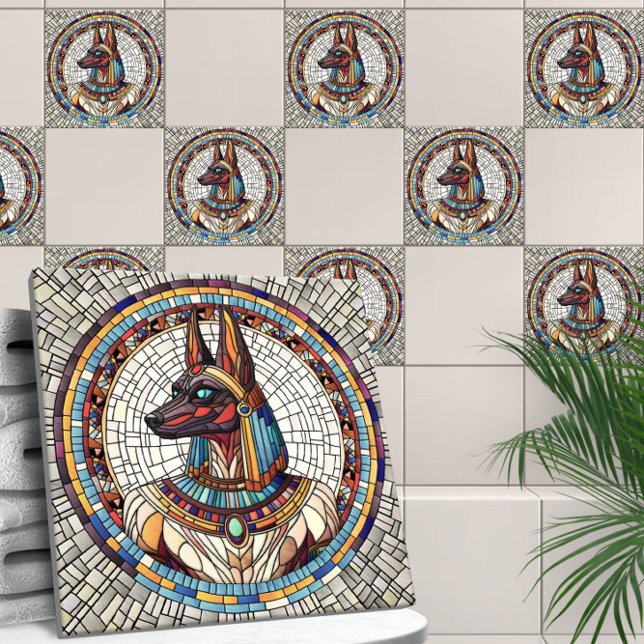 Carreau Anubis égyptien - Art Mosaïque (Créateur téléchargé)
