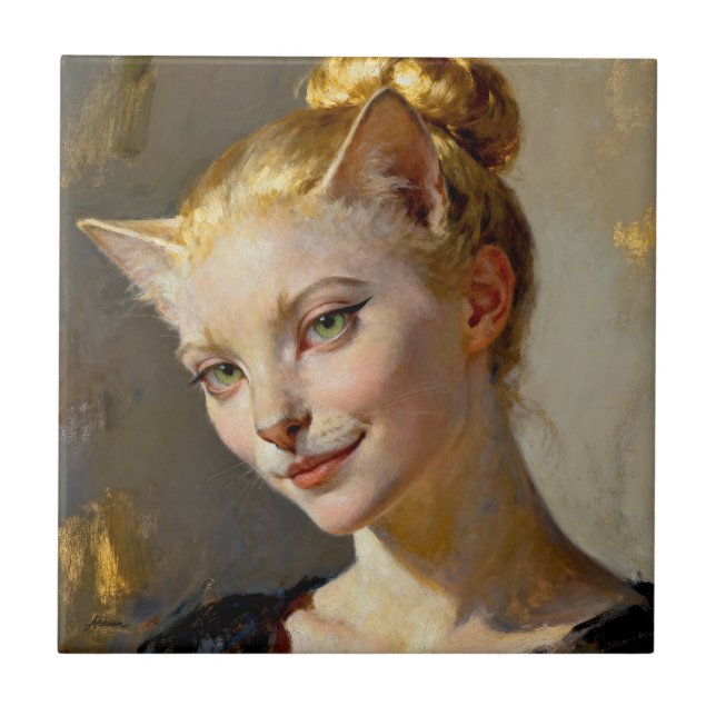 Carreau « Anya, méticuleusement satisfaite » – Une feline  (Devant)