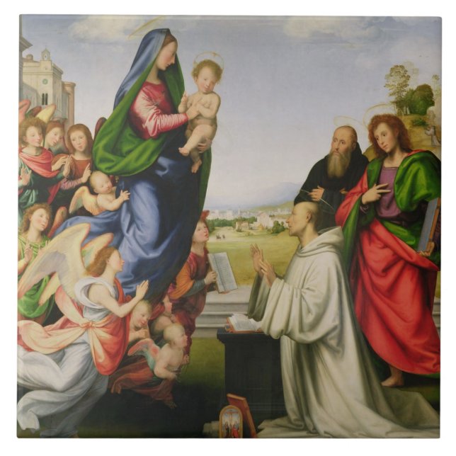 Carreau Apparition de la Vierge à St Bernard, 1504-07 ( (Devant)