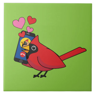 Carreau Appels d'accouplement Cardinal Bird Love