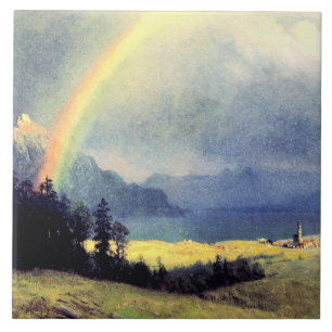 Carreau Après la douche, peinture d'Albert Bierstadt