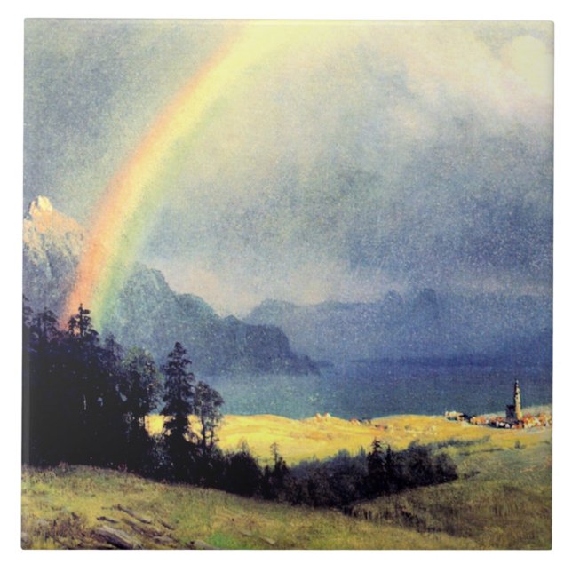 Carreau Après la douche, peinture d'Albert Bierstadt (Devant)