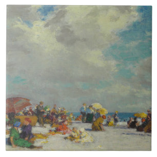 Carreau Après-midi d'été sur la plage (par E.H. Potthast)