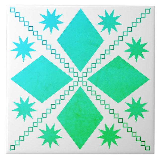 Carreau Aqua Diamond Fun | Filtre à feuilles vertes | (Devant)