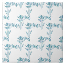 Aqua Stylized Foliage Decorative