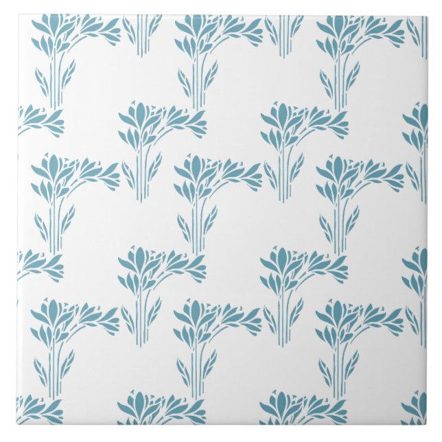 Carreau Aqua Stylized Foliage Decorative (Devant)