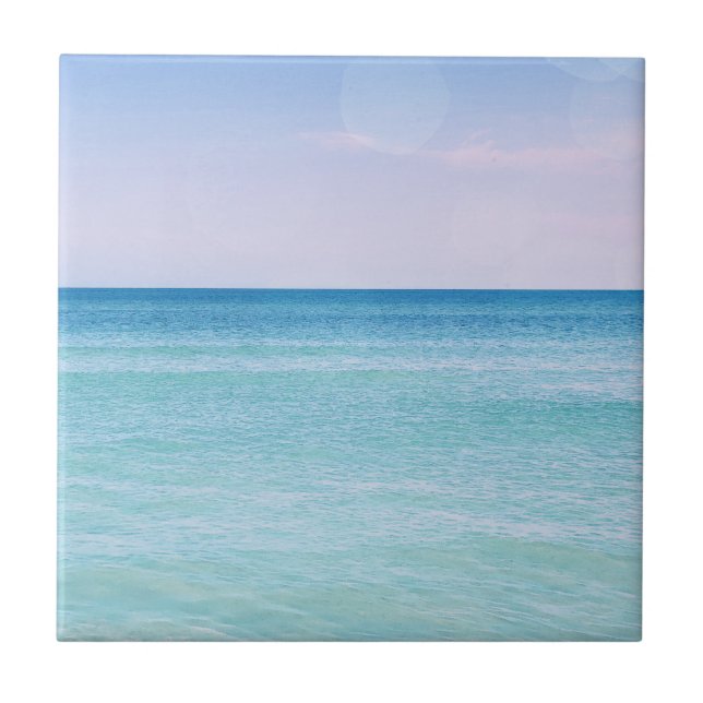 Carreau Aqua Turquoise Lavender Ocean Waves Plage tropical (Devant)