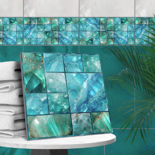 Carreau Aquamarine - Collage géométrique