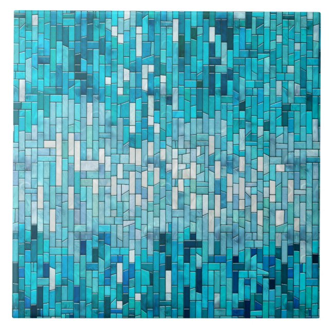 Carreau Aquamarine mosaïque Abstraite (Devant)