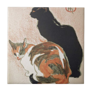 Carreau Aquarelle - 2 chats - Théophile Alexandre Steinle