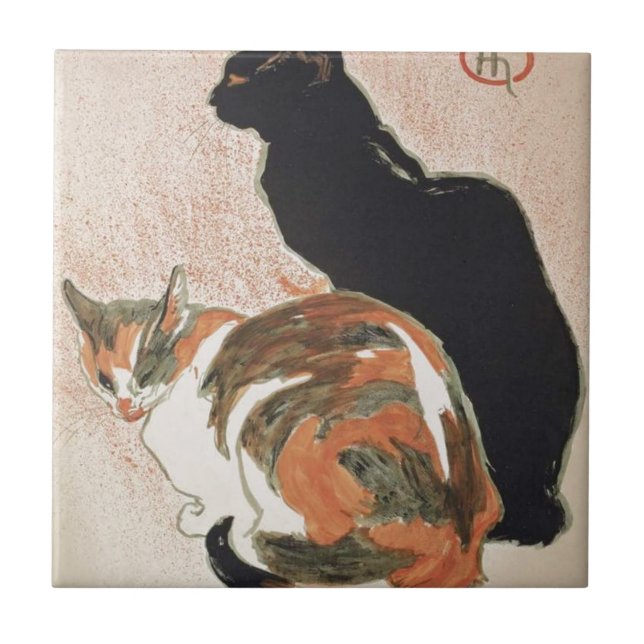 Carreau Aquarelle - 2 chats - Théophile Alexandre Steinlen (Devant)