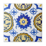 Carreau Aquarelle à motif bleu et jaune méditerranéen<br><div class="desc">Présentez Mediterranean Blue & Yellow Patterned Watercolor Carrelage en céramique pour un énoncé de design vraiment remarquable et artistique dans votre cuisine! Avec ses tonalités audacieuses de bleu et de jaune dans un effet aquarelle, ces carreaux uniques créent un look exotique mais intemporel qui est sûr d'être un démarreur de...</div>