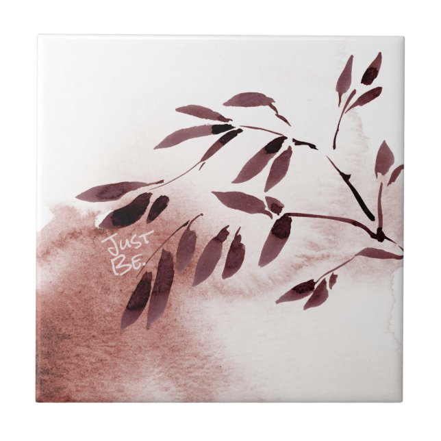 Carreau Aquarelle Abstraite Bamboo de Style Japandi  (Devant)