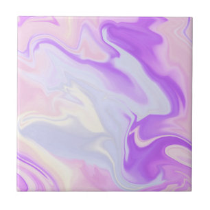 Carreau Aquarelle Abstraite Élégante Bleu Violet Blanc