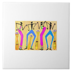 Carreau Aquarelle Art Africain fantastique temps de fête