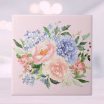 Carreau Aquarelle Bleu rose Hydrangée Peony Ressort Floral<br><div class="desc">Apportez la beauté du printemps dans votre espace avec notre aquarelle bleu rose Hydrangea Peony Ressort carreaux en céramique Floral. Parfait pour les amateurs de fleurs et de nature !</div>