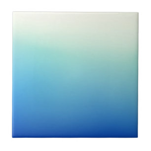 Carreau Aquarelle bleue turquoise d'Ombre d'or élégant e