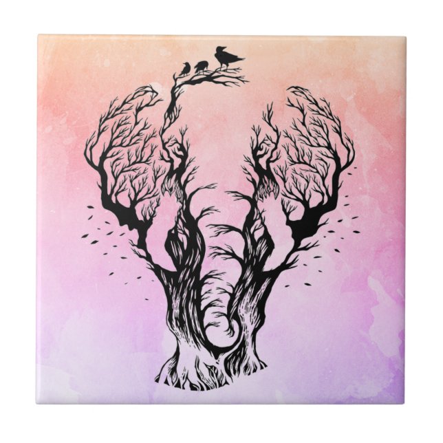Carreau Aquarelle Boho Forest Elephant (Devant)