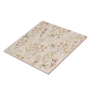 Carreau Aquarelle Boho motif floral