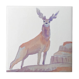 Carreau Aquarelle Bois Red Deer