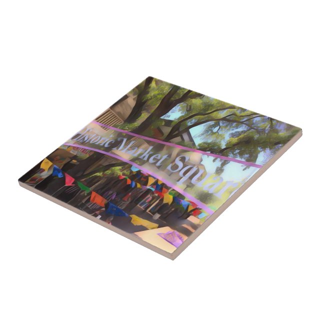 Carreau Aquarelle Carré du marché - San Antonio (Côté)