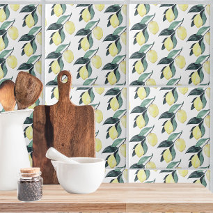 Carreau Aquarelle Citrons jaunes Motif sans couture