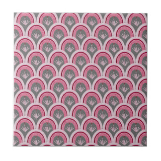 Carreau Aquarelle Classique Rose Dessinée à la Main 