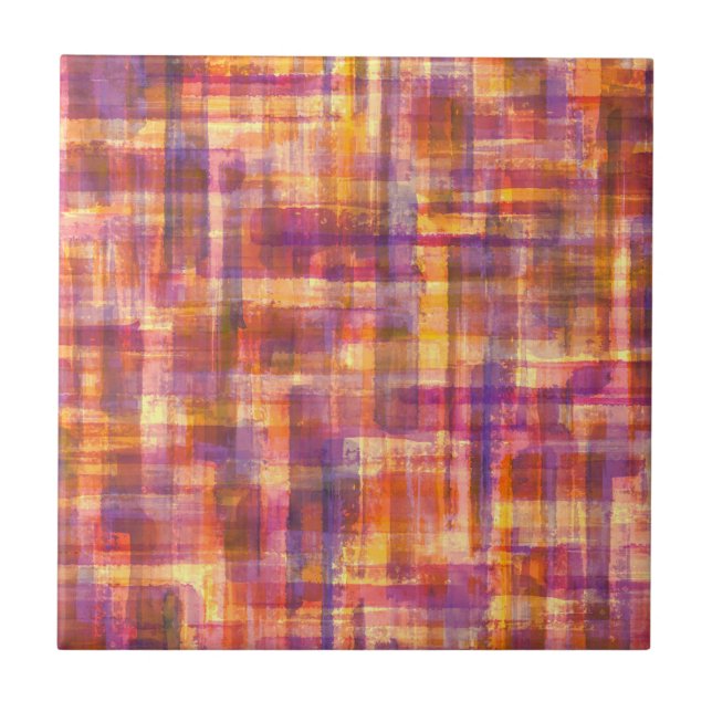 Carreau Aquarelle colorée Abstraite (Devant)