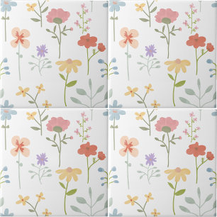 Carreau Aquarelle colorée Flore sauvage Motif sans joint