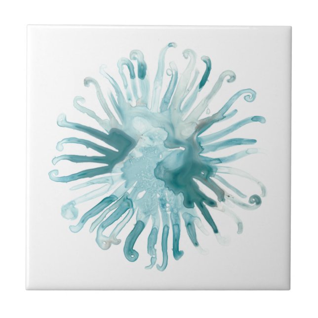 Carreau Aquarelle Corail - Bleu 2 (Devant)