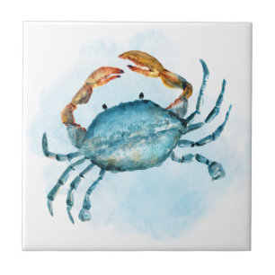 Carreau Aquarelle Côte du crabe bleu