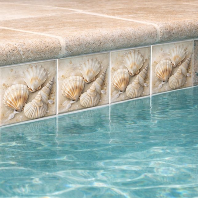Carreau Aquarelle Côtière Coquillages  (Créateur téléchargé)