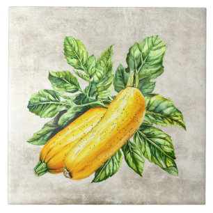 Carreau Aquarelle Courge Jaune Rustique Faux Texture 