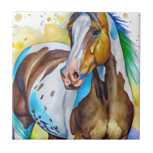 Carreau Aquarelle de Cheval de peinture
