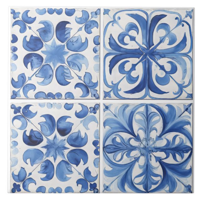 Carreau Aquarelle de la côte amalfitaine Citron méditerran (Devant)